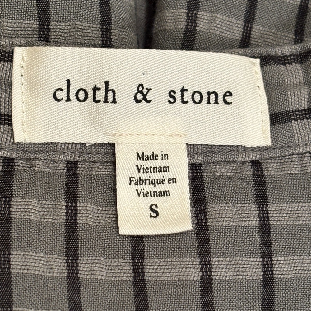 Anthropologie Cloth & Stone Puff Sleeve Linen Blend Button Down Top Size S EUC - Picture 6 of 10